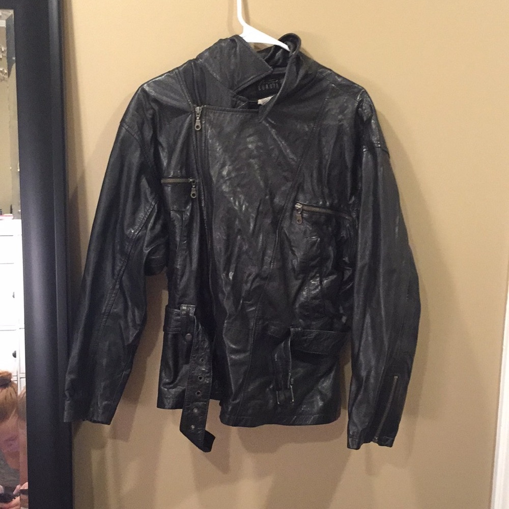 Black leather  jacket